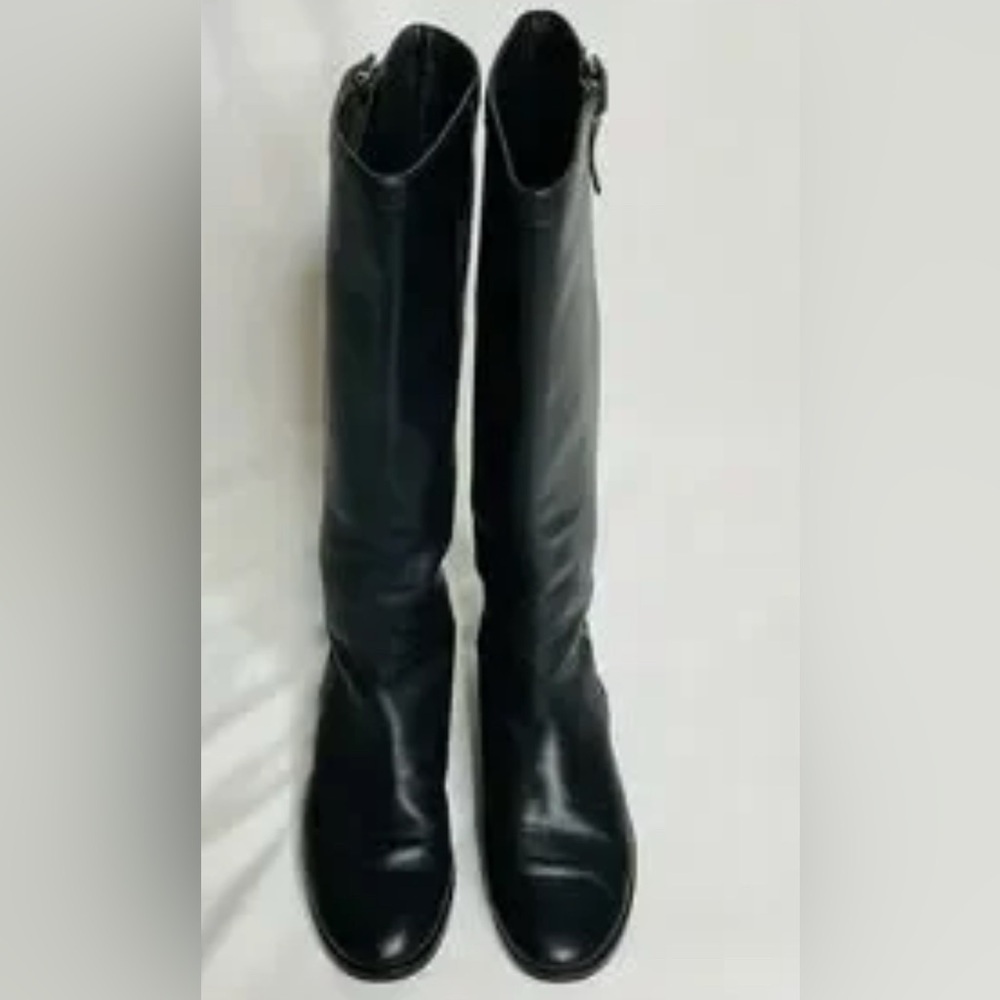 J. Crew Black Leather Knee Boots